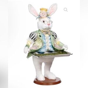Mark Roberts 19” Tall Easter Bunny Rabbit Holding Tray Rare NEW
